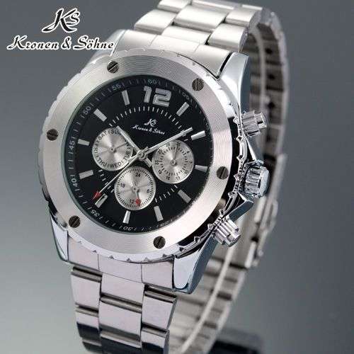 KRONEN & SOHNE Elegant Automatic MECCANICO Chronograph Watch w/ box, papers, warranty