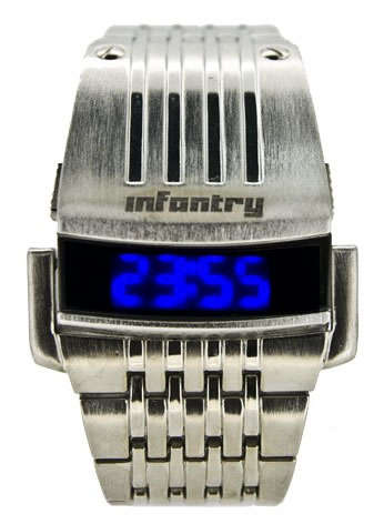 INFANTRY Military Co. IN-034-S-S ROBO COP Futuristic Watch BOXED, FULLY LOADED!