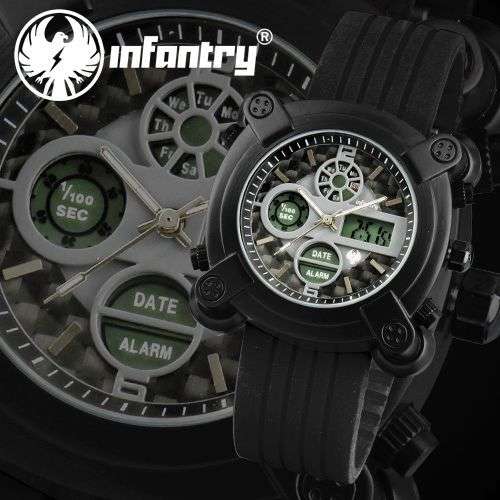 INFANTRY Military Co. IN-038-BLK-R Multifunction Watch BOXED, FULLY LOADED!