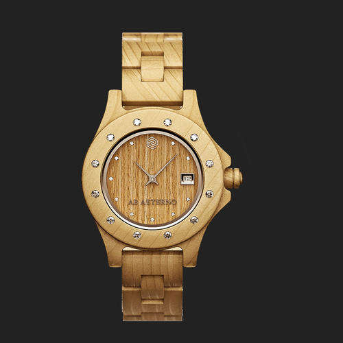 1st in SA! AB AETERNO Ladies "Honey" Made in Italy Diamante Wooden Watch Brand new in wooden box
