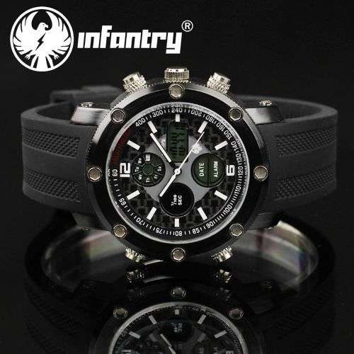 INFANTRY MILITARY CO. IN-040-W-R Commando Watch BOXED, FULLY LOADED!