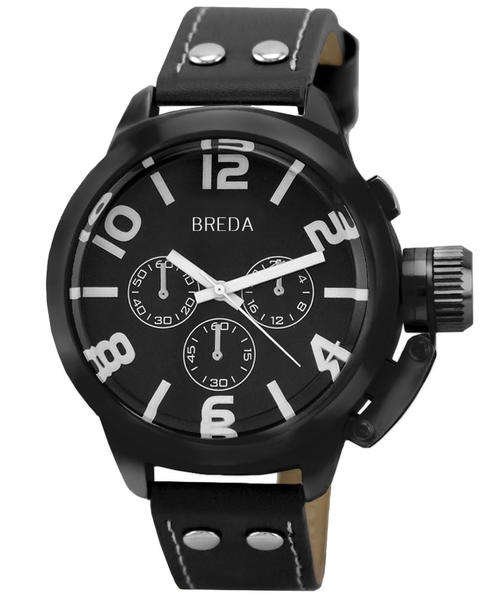 BREDA Men's American Timepieces Classic Austin Gunmetal Leather Watch BRAND NEW, BOXED, HOT!!