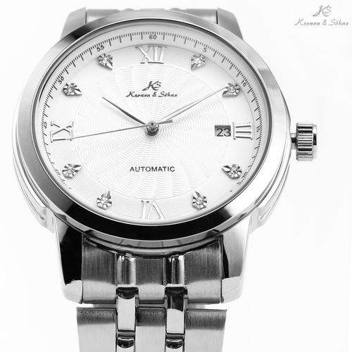 *TODAY ONLY* KRONEN & SOHNE Classic Elegant Diamante Steel Watch w/ box, papers, warranty