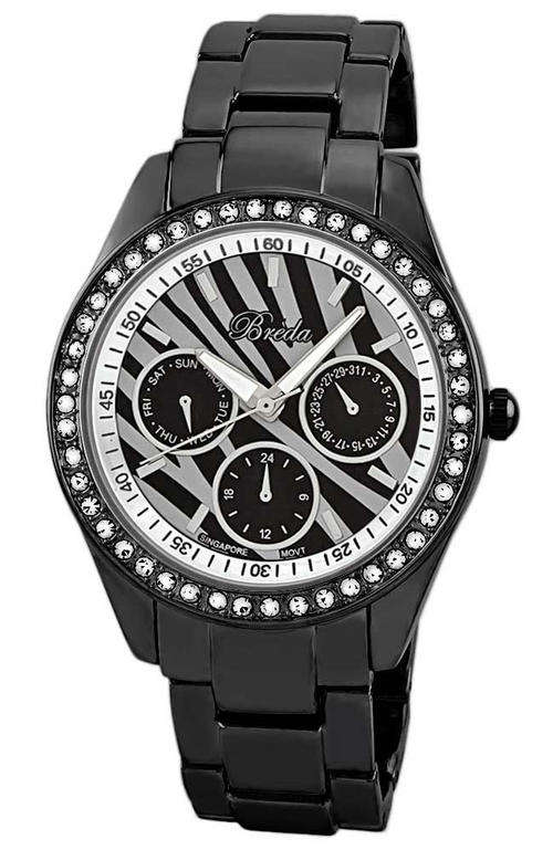 **BREDA American Timepieces** Lady Lexington Zebra Black BLING Watch BRAND NEW, BOXED, HOT!!