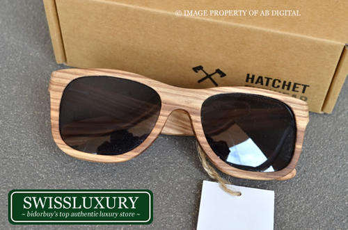 HATCHET of America "Vancouver" Zebrawood Wayfarer Unisex POLARIZED Wooden Sunglasses