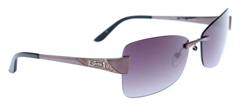 GUESS Ladies Sexy Elegant Rimless Bronze Sunglasses 100% GENUINE, NEW boxed with papers!! HOT!!