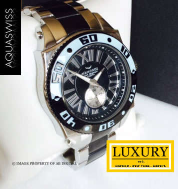 *Only 2 in SA!!* AQUASWISS Men's SWISSPORT Steel Ionized Swiss Watch W/ BOX AND PAPERS