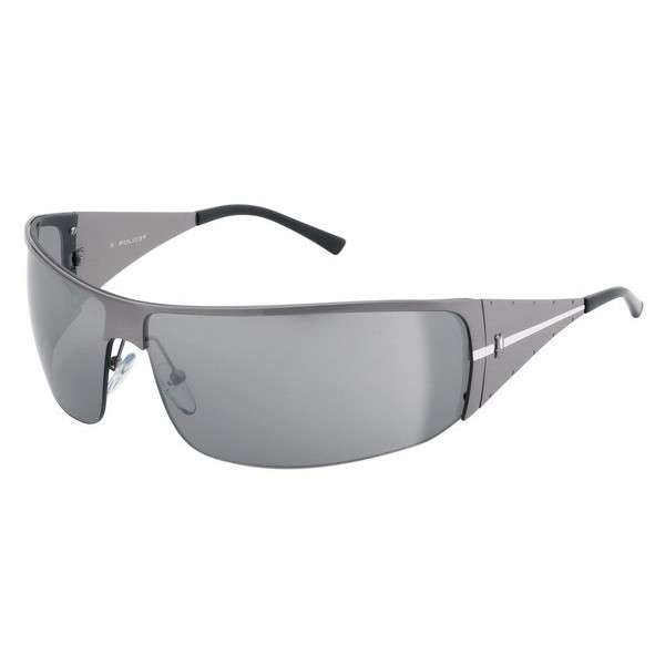 POLICE Men's Gunmetal Grey Wolf Wrap Sunglasses w case, papers *BRAND NEW, 100% AUTHENTIC*