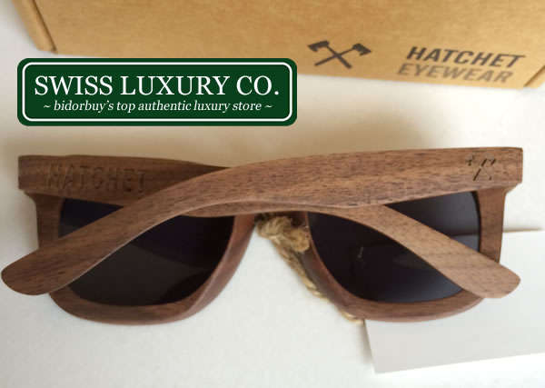 1st in SA! *RRP @ R1400* HATCHET of America "Santa Cruz" Wayfarer POLARIZED Black Walnut Sunglasses