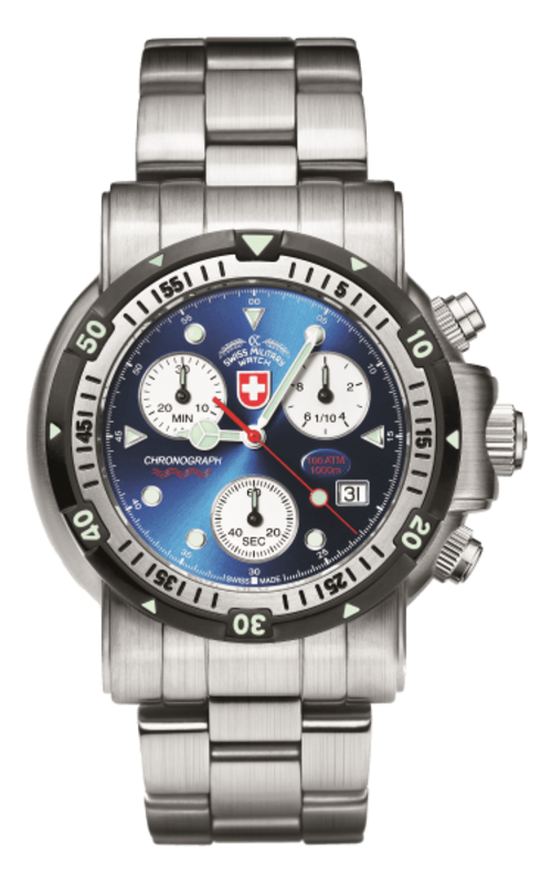 Retail: R17,000.00 CX Swiss Military "Sea Wolf" 1000 Meter Depth SW I Chrono Watch