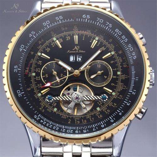 KRONEN & SOHNE Navigator TOURBILLON Voyager AUTOMATIC Watch w/ BOX AND PAPERS