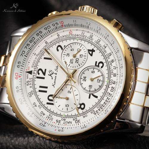 *R1* KRONEN & SOHNE Aviator AUTOMATIC Flight Calculator Chronograph Watch w/ box, papers