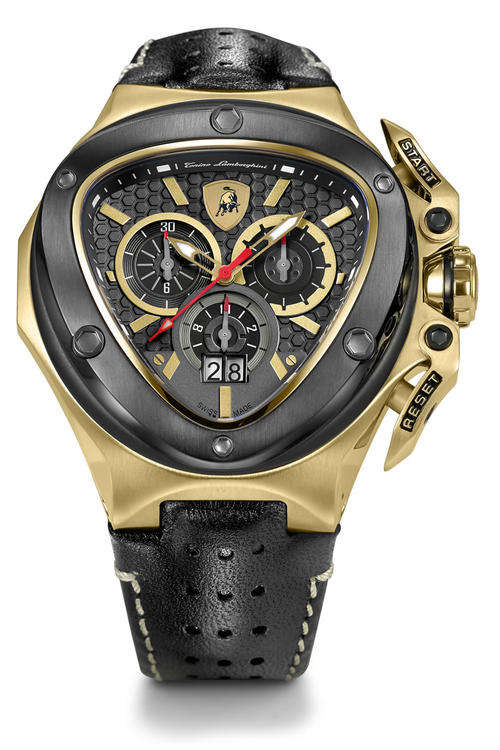 R32,000.00** TONINO LAMBORGHINI "THE SPYDER" BLACK GOLD EDITION CHRONOGRAPH WATCH *BRAND NEW*
