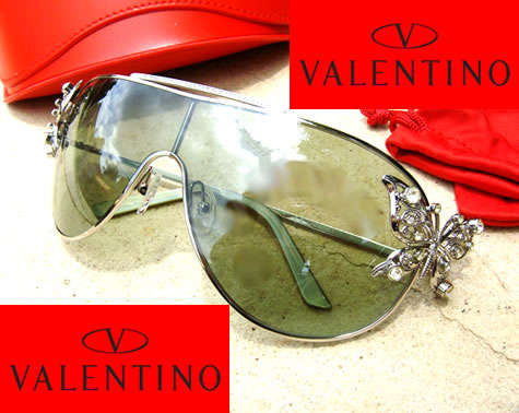 **R5,800.00** VALENTINO Butterfly Diamond Silver Sunglasses + Certificate + Carry Case