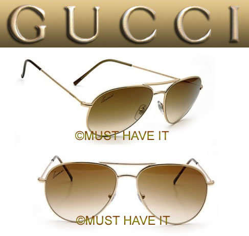 **R3,400.00** Authentic GUCCI Gold Aviator Sunglasses + Limited Edition Gift Box