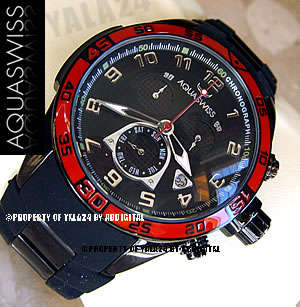 official dealer R28,000.00 >> Rare AQUASWISS Men's Black Ion Trax Chronograph Swiss Watch