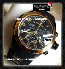 AQUASWISS Men's 18k GOLD Dark Knight Trax Chronograph Swiss Watch w/ valuation, certificates! LUXURY