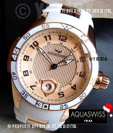 R21,000.00 >> AQUASWISS Trax 18k ROSE GOLD **SNOW*** Swiss Watch