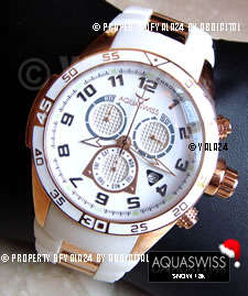 R28,000.00 >> Rare AQUASWISS Men's 18k GOLD Snow TRAX White Chronograph Swiss Watch no reserves
