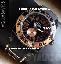 R25,000.00 >> AQUASWISS Men's 18k GOLD Dark Knight Swiss Watch