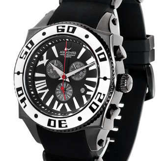 [low start bid] AQUASWISS XG BLACK IP COMBAT CHRONOGRAPH SWISS WATCH BRAND NEW@@
