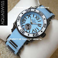 AQUASWISS *****LADY***** BABY BLUE IP SWISS WATCH BRAND NEW