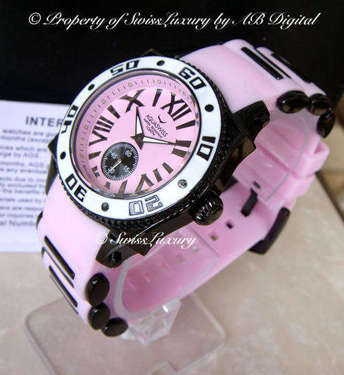 AQUASWISS Ladies Swissport Black Ion Swiss Watch W/ BOX AND PAPERS