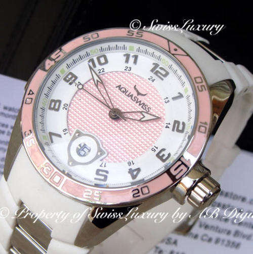 @@low start bid@@ Rare AQUASWISS Ladies Trax Pink Swiss Watch w/ BOX AND PAPERS @@NO RESERVES@@