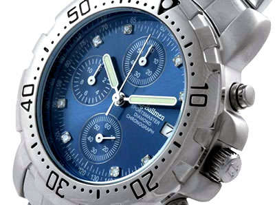 R15,000.00 >> **DIAMOND** MEN'S KRUG BAUMEN BLUE SPORTSMASTER CHRONOGRAPH WATCH