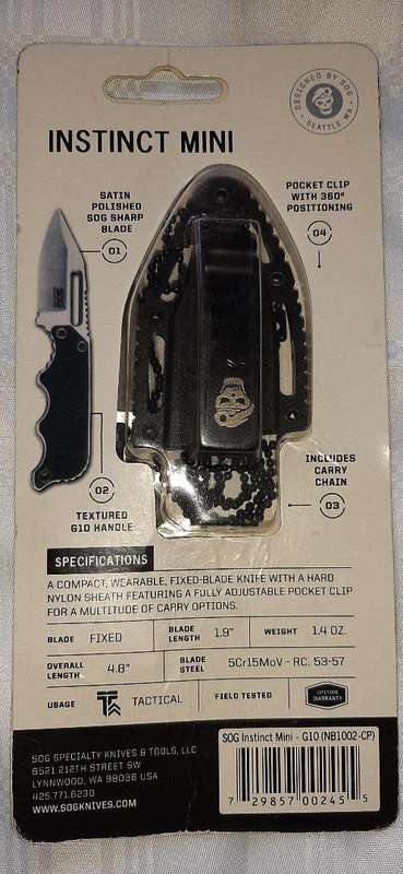 Sog tactical neck/belt knife