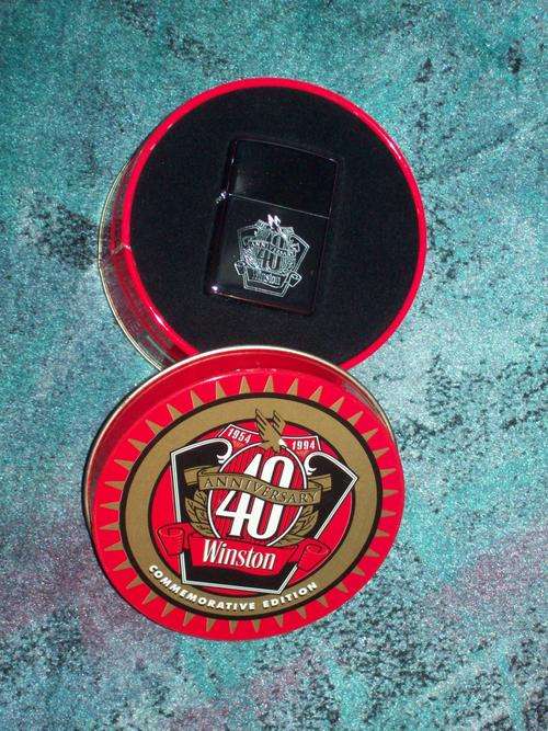 Winston 40 ann zippo in a display tin