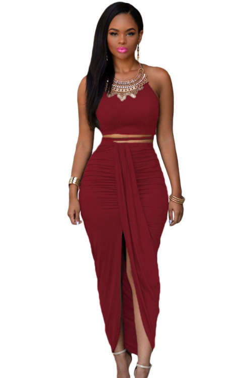 Red Maxi Skirt Set