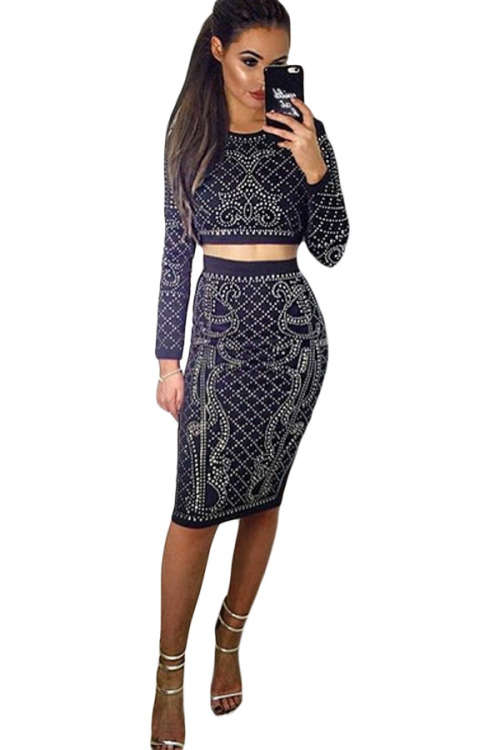 Long Sleeve Two Piece Skirt