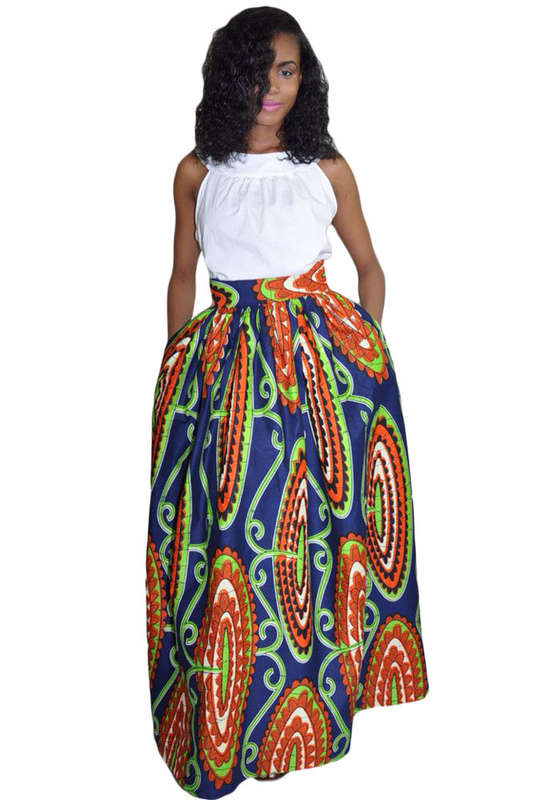 African Print  Maxi Skirt