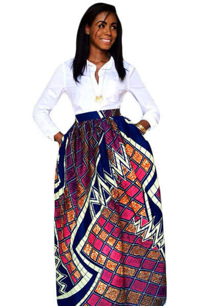 African Print  Maxi Skirt