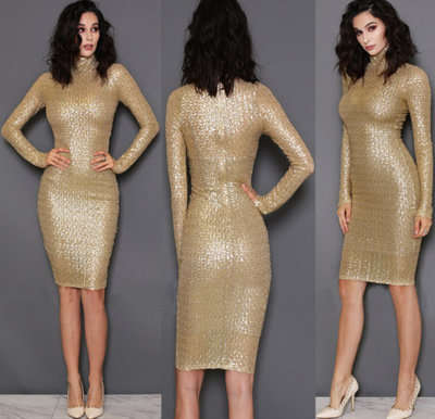 MF Gold Sequin Dress