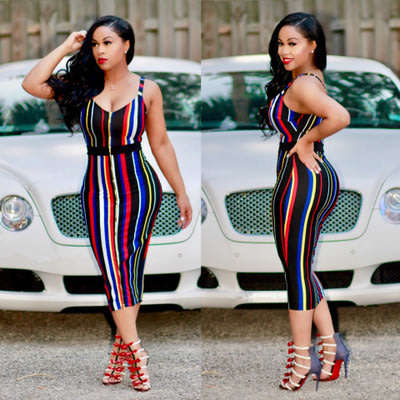 Summer Rainbow striped Dress