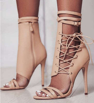 High-heeled belt strap buckle cool boots