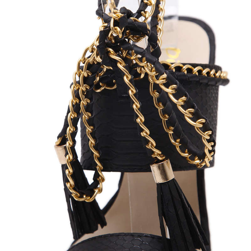 Chain high-heeled sandals