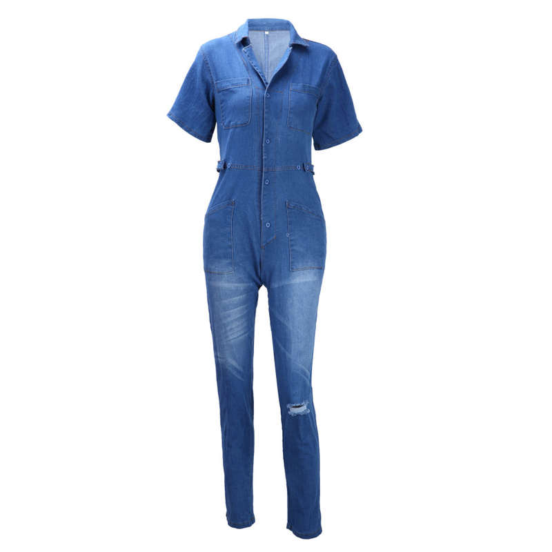 fashion jeans women Slim casual jumpsuit