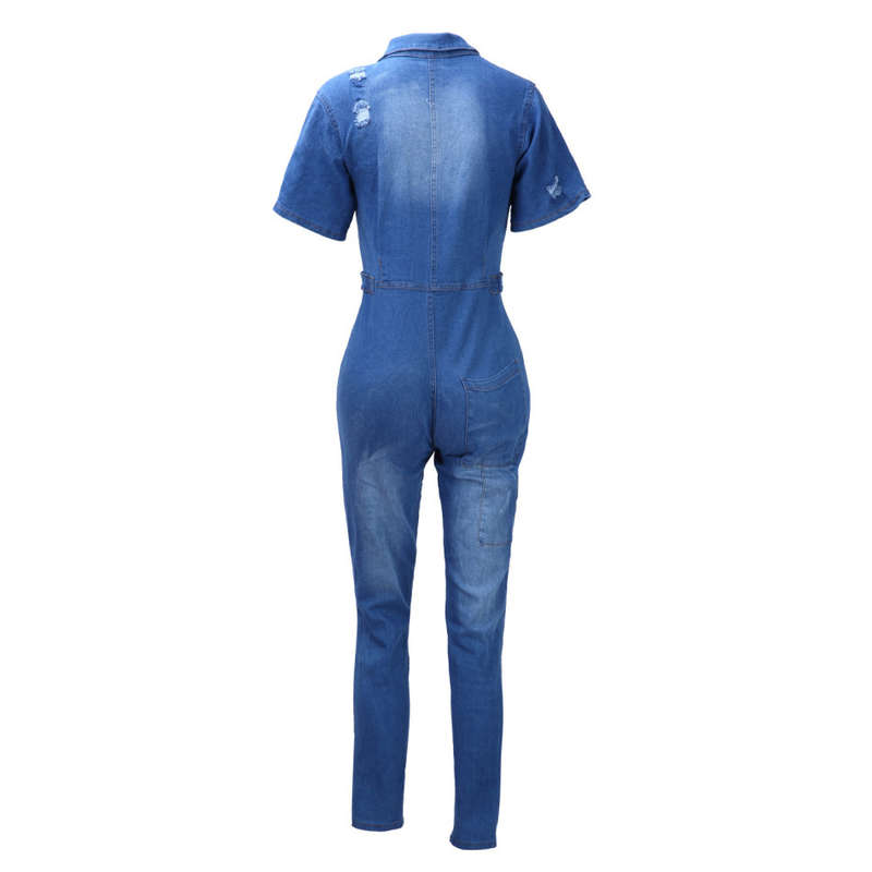 fashion jeans women Slim casual jumpsuit