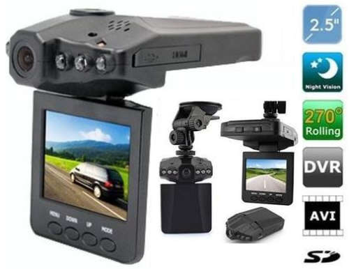 HD DVR In-Car Camera/Camcoder with High resolution 2.5 Inch LCD Display. Night Vision Recording