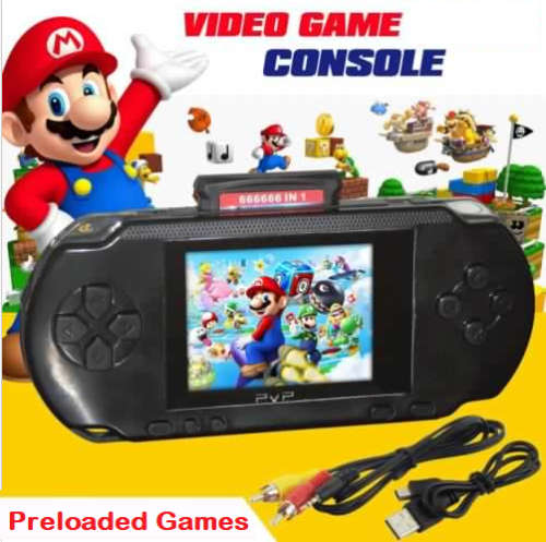PVP Game Console. With Games. 3.0" TFT Color Display. Colours: Black, Blue, Orange, Green & Red