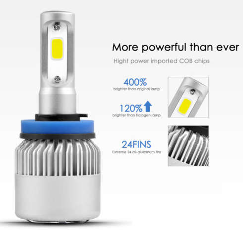 H1,H3,H7,H11 & H4 LED Headlight bulbs. 12v Hi/Low. Upgrade Conversion kit. Super Bright 6000K White.