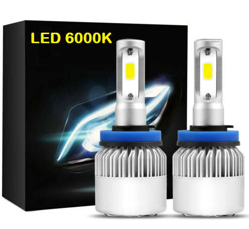 H1,H3,H7,H11 & H4 LED Headlight bulbs. 12v Hi/Low. Upgrade Conversion kit. Super Bright 6000K White.