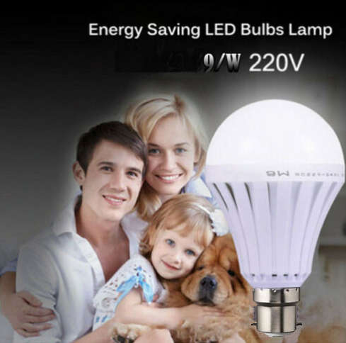 Intelligent LED Emergency Light Bulb. Built in battery to stay lit during power cuts. Pin Type