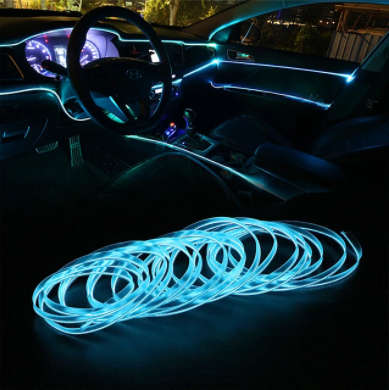 Universal Car Interior Ambient Neon Strip Light. Available in White, Blue and Aqua Blue Color