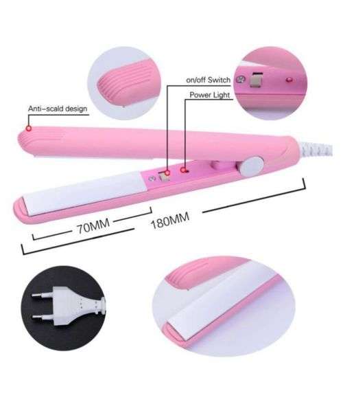 Mini Ceramic Hair Straightener Styling Iron. Assorted colors