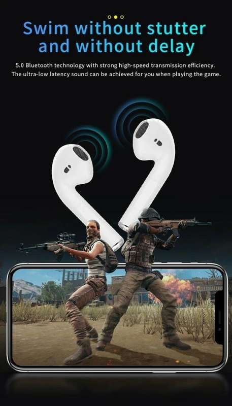 i12 Wireless Earphones. Compatible With Android, iOS, Windows & Mac OS. Bluetooth 5.0