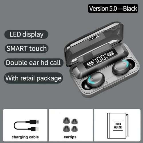 Wireless Earbuds With Power Bank. Compatible With Android, iOS, Windows and Mac OS. Bluetooth 5.0